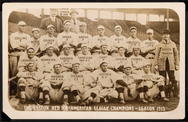 PC 1915 Real Photo Boston Red Sox Ruth